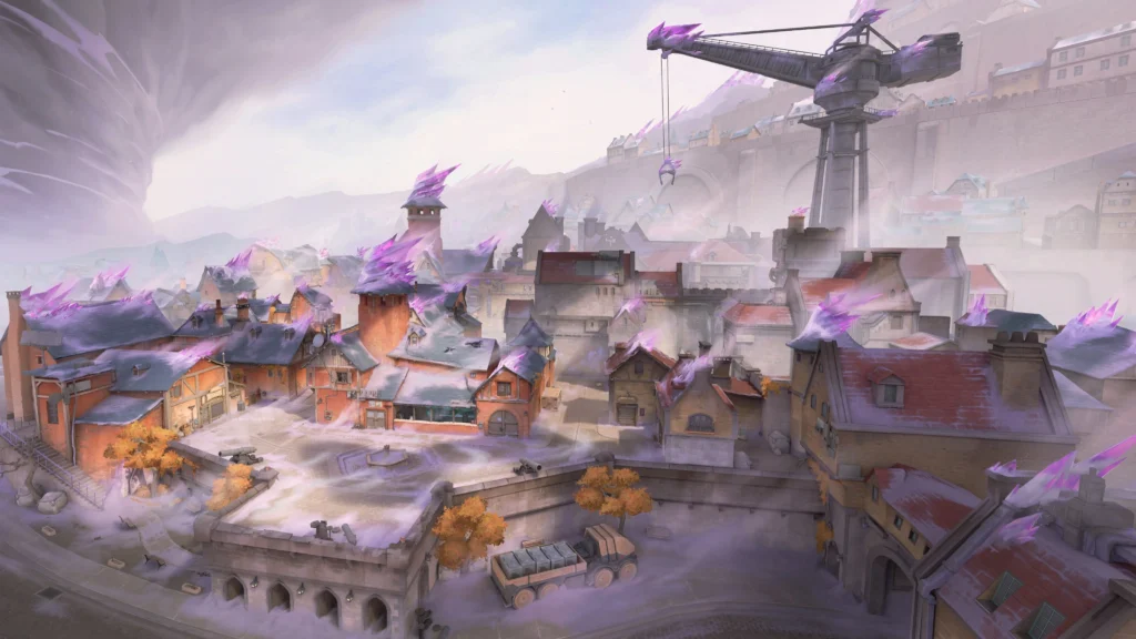 Valorant new map Corrode and its 5v5 map with castle-style verticality and salty, storm-eroded visuals.